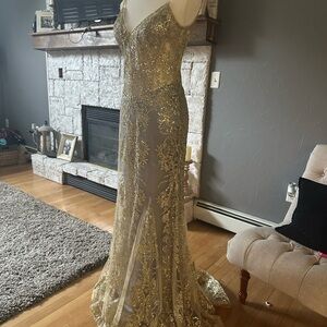 Elegant Gold Gown